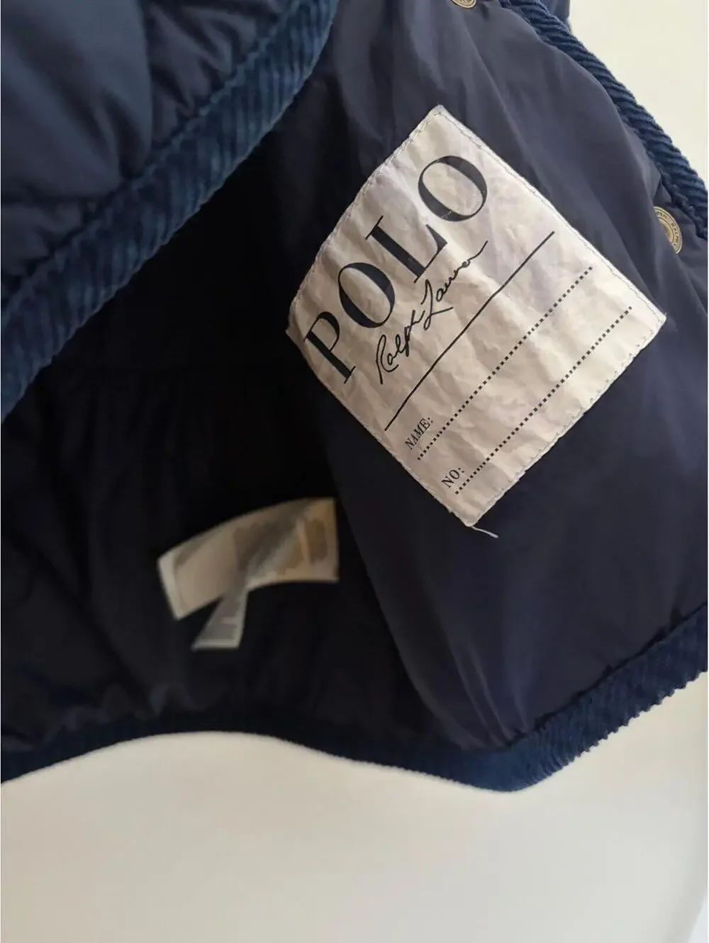 Polo Ralph Lauren Quilted hooded Jacket Snap Buttons Blue - Kids size 6x